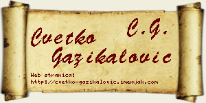 Cvetko Gazikalović vizit kartica